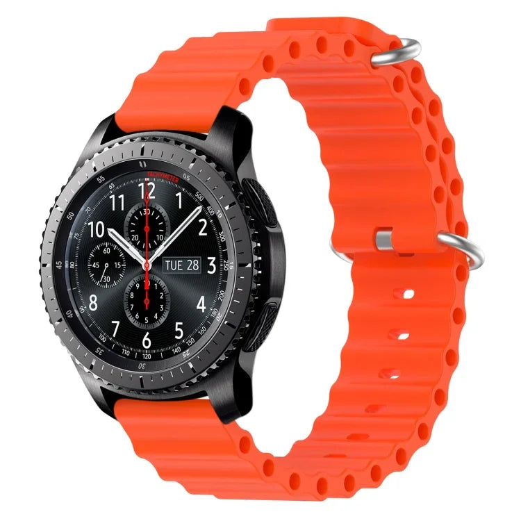 Correia de relógio em silicone de cor sólida estilo oceano 22mm, para Samsung Galaxy Watch3 45mm, para Samsung Galaxy Watch 46mm, para Samsung Gear S3 Classic, para Samsung Gear S3 Frontier
