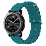 Correia de relógio em silicone de cor sólida estilo oceano 22mm, para Samsung Galaxy Watch3 45mm, para Samsung Galaxy Watch 46mm, para Samsung Gear S3 Classic, para Samsung Gear S3 Frontier