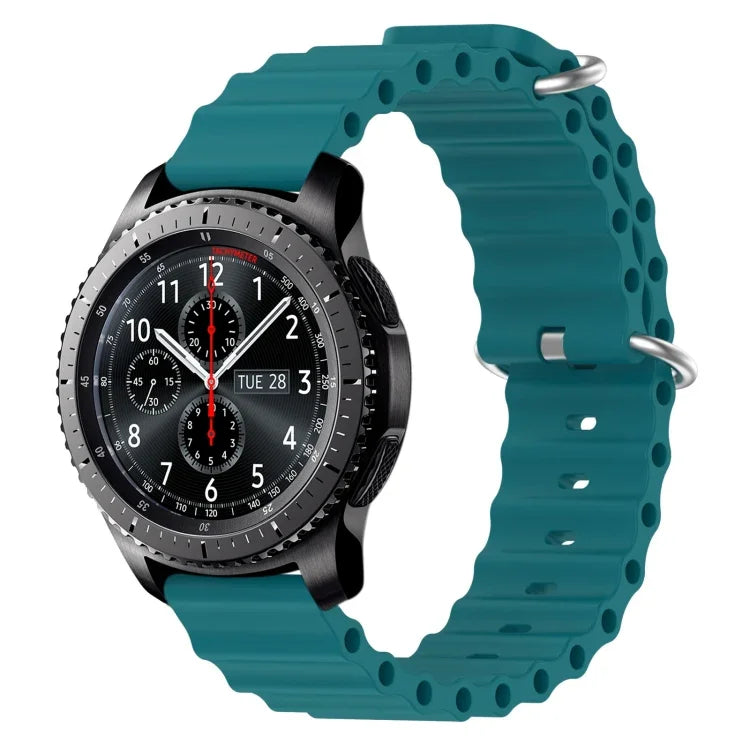Correia de relógio em silicone de cor sólida estilo oceano 22mm, para Samsung Galaxy Watch3 45mm, para Samsung Galaxy Watch 46mm, para Samsung Gear S3 Classic, para Samsung Gear S3 Frontier