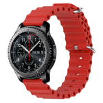 Correia de relógio em silicone de cor sólida estilo oceano 22mm, para Samsung Galaxy Watch3 45mm, para Samsung Galaxy Watch 46mm, para Samsung Gear S3 Classic, para Samsung Gear S3 Frontier