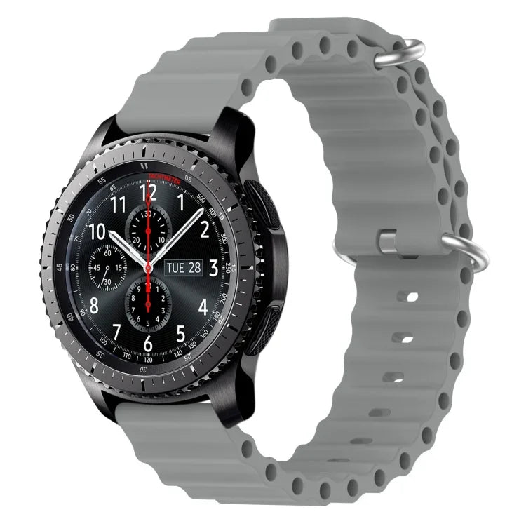 Correia de relógio em silicone de cor sólida estilo oceano 22mm, para Samsung Galaxy Watch3 45mm, para Samsung Galaxy Watch 46mm, para Samsung Gear S3 Classic, para Samsung Gear S3 Frontier