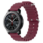 Correia de relógio em silicone de cor sólida estilo oceano 22mm, para Samsung Galaxy Watch3 45mm, para Samsung Galaxy Watch 46mm, para Samsung Gear S3 Classic, para Samsung Gear S3 Frontier