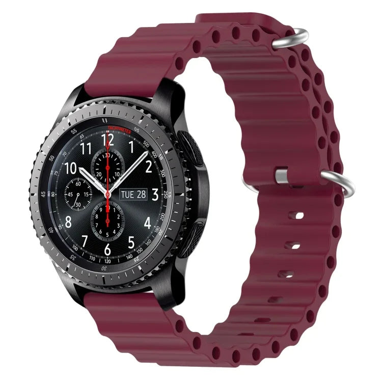 Correia de relógio em silicone de cor sólida estilo oceano 22mm, para Samsung Galaxy Watch3 45mm, para Samsung Galaxy Watch 46mm, para Samsung Gear S3 Classic, para Samsung Gear S3 Frontier