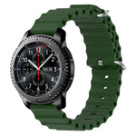 Correia de relógio em silicone de cor sólida estilo oceano 22mm, para Samsung Galaxy Watch3 45mm, para Samsung Galaxy Watch 46mm, para Samsung Gear S3 Classic, para Samsung Gear S3 Frontier