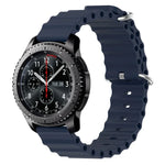 Correia de relógio em silicone de cor sólida estilo oceano 22mm, para Samsung Galaxy Watch3 45mm, para Samsung Galaxy Watch 46mm, para Samsung Gear S3 Classic, para Samsung Gear S3 Frontier