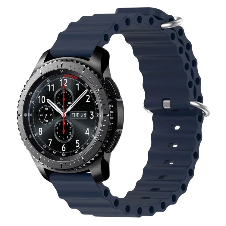 Correia de relógio em silicone de cor sólida estilo oceano 22mm, para Samsung Galaxy Watch3 45mm, para Samsung Galaxy Watch 46mm, para Samsung Gear S3 Classic, para Samsung Gear S3 Frontier