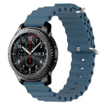 Correia de relógio em silicone de cor sólida estilo oceano 22mm, para Samsung Galaxy Watch3 45mm, para Samsung Galaxy Watch 46mm, para Samsung Gear S3 Classic, para Samsung Gear S3 Frontier
