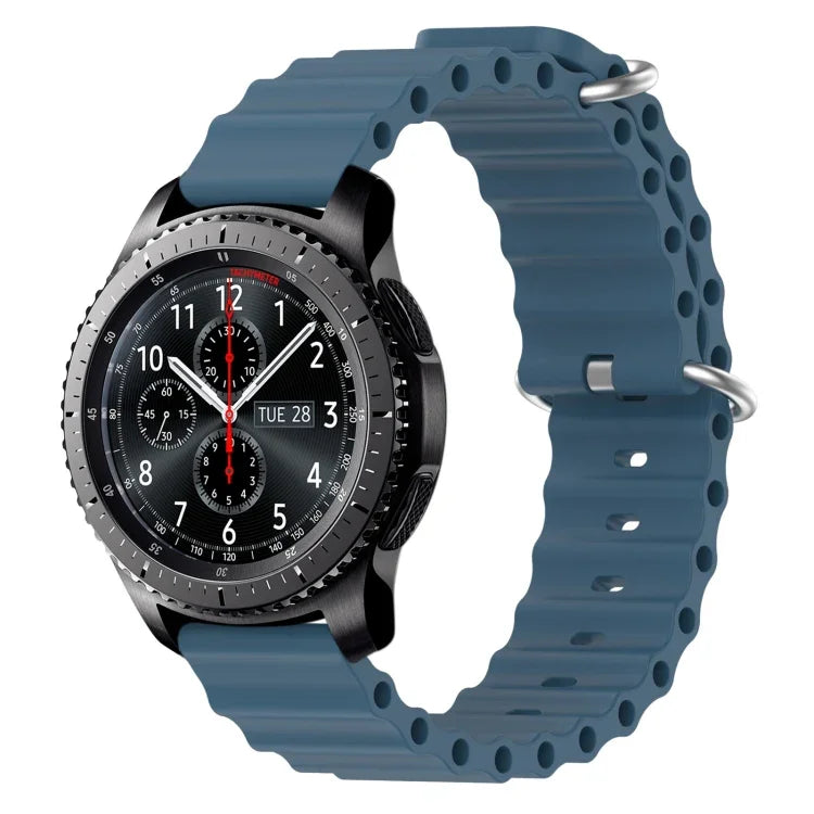 Correia de relógio em silicone de cor sólida estilo oceano 22mm, para Samsung Galaxy Watch3 45mm, para Samsung Galaxy Watch 46mm, para Samsung Gear S3 Classic, para Samsung Gear S3 Frontier