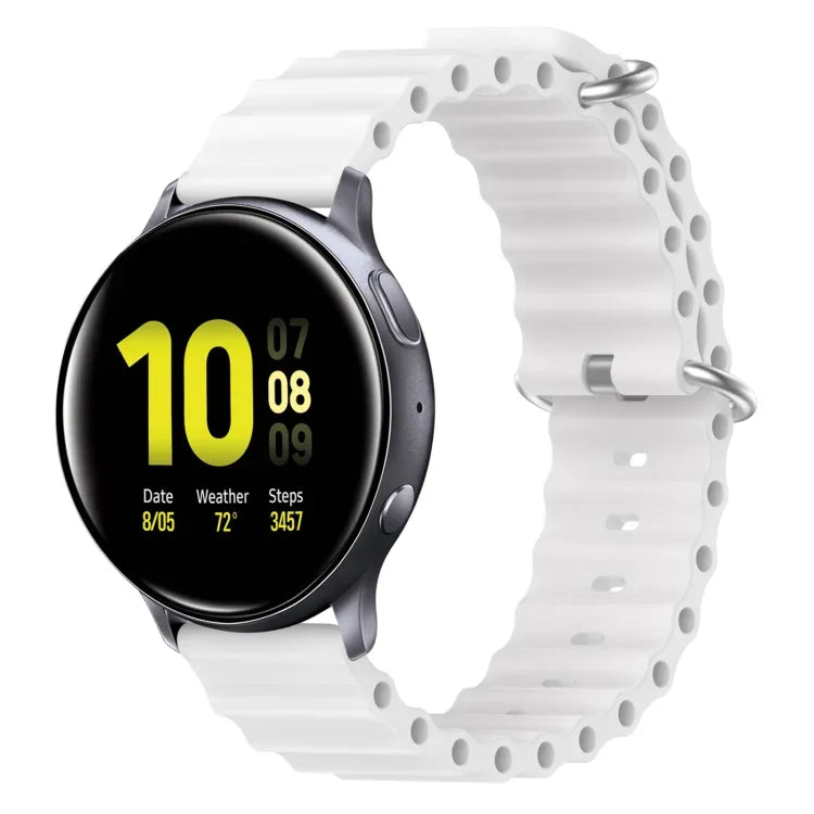 Correia de relógio em silicone cor sólida estilo oceano 20mm, para Samsung Galaxy Watch Active 2 44mm, para Samsung Galaxy Watch 42mm