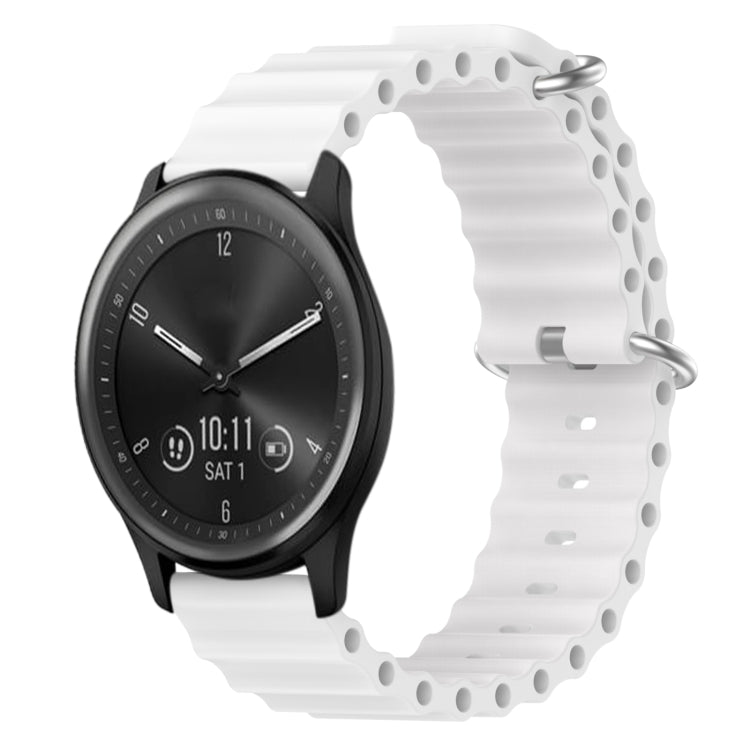 20mm Ocean Style Silicone Solid Color Watch Band, For Garmin Vivomove Sport, For Garmin Venu 2 Plus, For Garmin Approach S40, For Garmin Forerunner 158