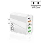 Carregador Multi Porta USB 65W Dual PD Type-C + 3 x USB para Telemóvel e Tablet, Ficha US, Ficha US