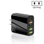 Carregador Multi Porta USB 65W Dual PD Type-C + 3 x USB para Telemóvel e Tablet, Ficha US, Ficha US