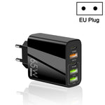 Carregador Multi Porta USB 65W Dual PD Type-C + 3 x USB para Telemóvel e Tablet, Ficha UE, Ficha UE