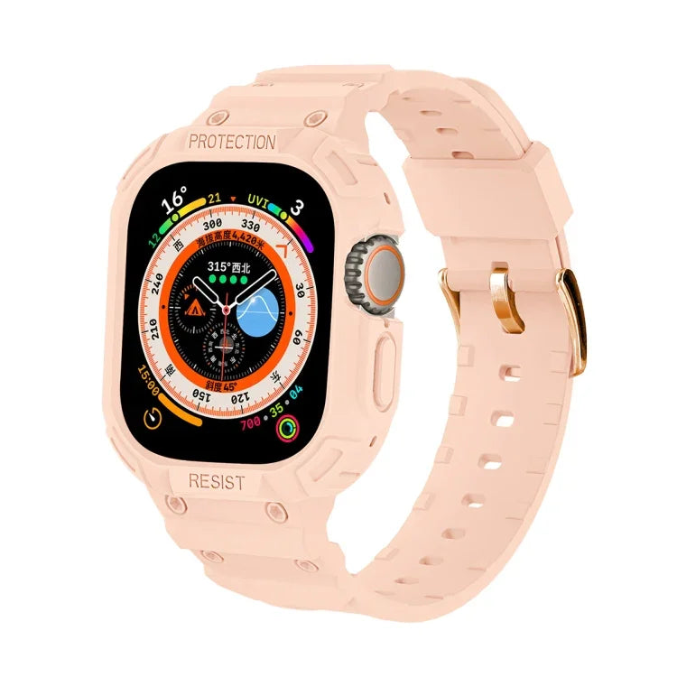 Para Apple Watch Ultra 3 / 2 / 1 49mm Capa Integrada JUNSUNMAY em TPU Correia Elástica Ajustável