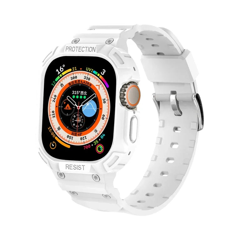 Para Apple Watch Ultra 3 / 2 / 1 49mm Capa Integrada JUNSUNMAY em TPU Correia Elástica Ajustável