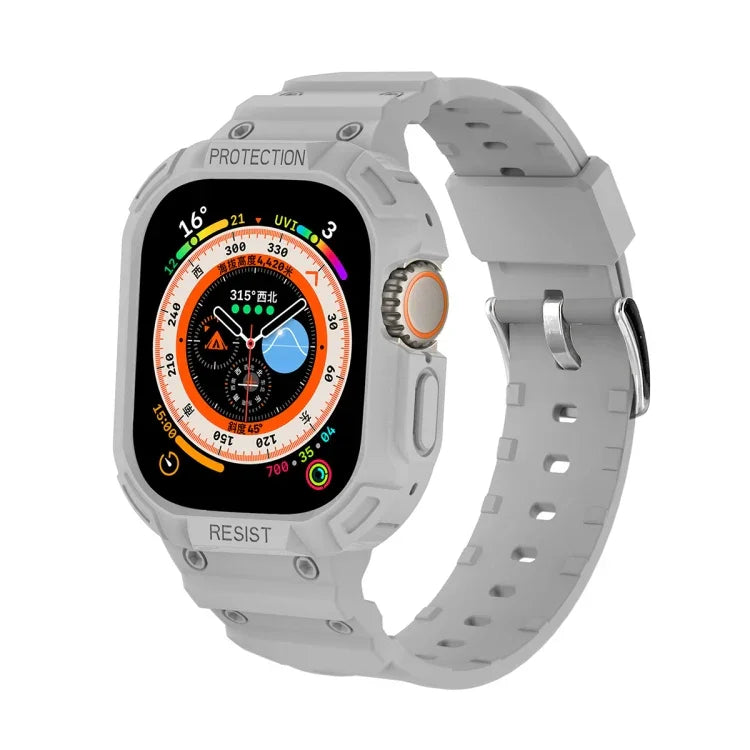 Para Apple Watch Ultra 3 / 2 / 1 49mm Capa Integrada JUNSUNMAY em TPU Correia Elástica Ajustável