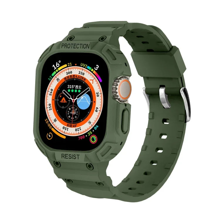 Para Apple Watch Ultra 3 / 2 / 1 49mm Capa Integrada JUNSUNMAY em TPU Correia Elástica Ajustável