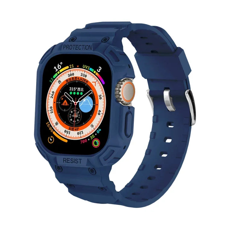Para Apple Watch Ultra 3 / 2 / 1 49mm Capa Integrada JUNSUNMAY em TPU Correia Elástica Ajustável