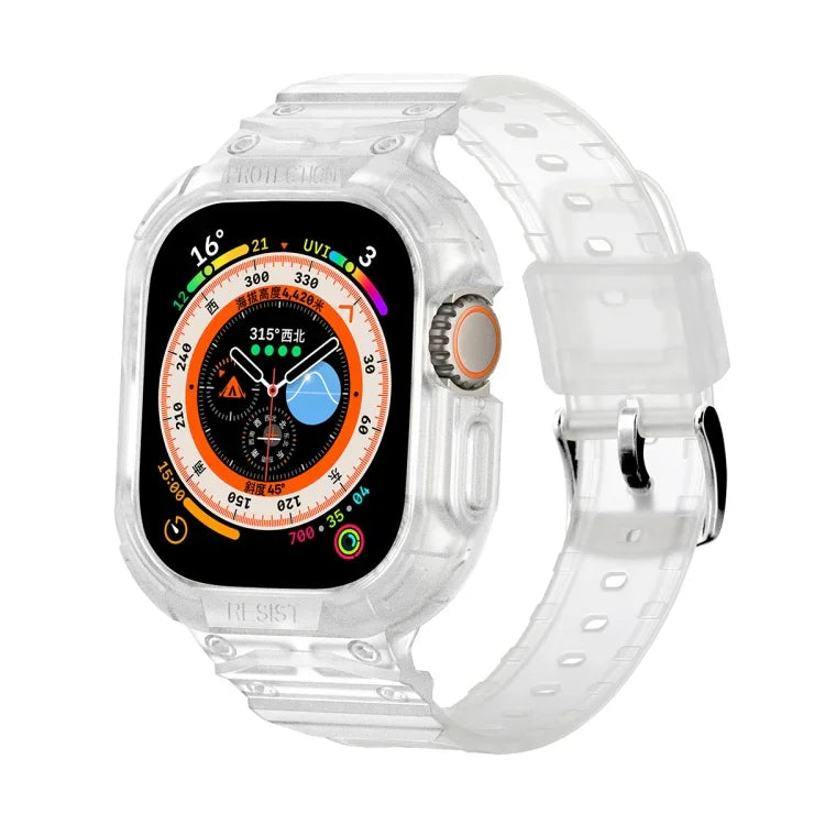 Para Apple Watch Ultra 3 / 2 / 1 49mm Capa Integrada JUNSUNMAY em TPU Correia Elástica Ajustável