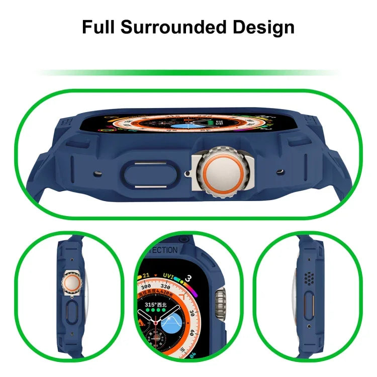 Para Apple Watch Ultra 3 / 2 / 1 49mm Capa Integrada JUNSUNMAY em TPU Correia Elástica Ajustável