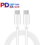 65W Dual PD Type-C + 3 x USB Multi Port Charger with 3A Type-C to Type-C Data Cable, US Plug, EU Plug + Type-C to Type-C Cable