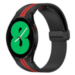 Folding Magnetic Clasp Silicone Watch Band, For Samsung Galaxy Watch 5 44mm, For Samsung Galaxy Watch 5 40mm, For Samsung Galaxy Watch 4 44mm, For Samsung Galaxy Watch 4 40mm