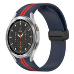 Folding Magnetic Clasp Silicone Watch Band, For Samsung Galaxy Watch 4 Classic 46mm, For Samsung Galaxy Watch 4 Classic 42mm