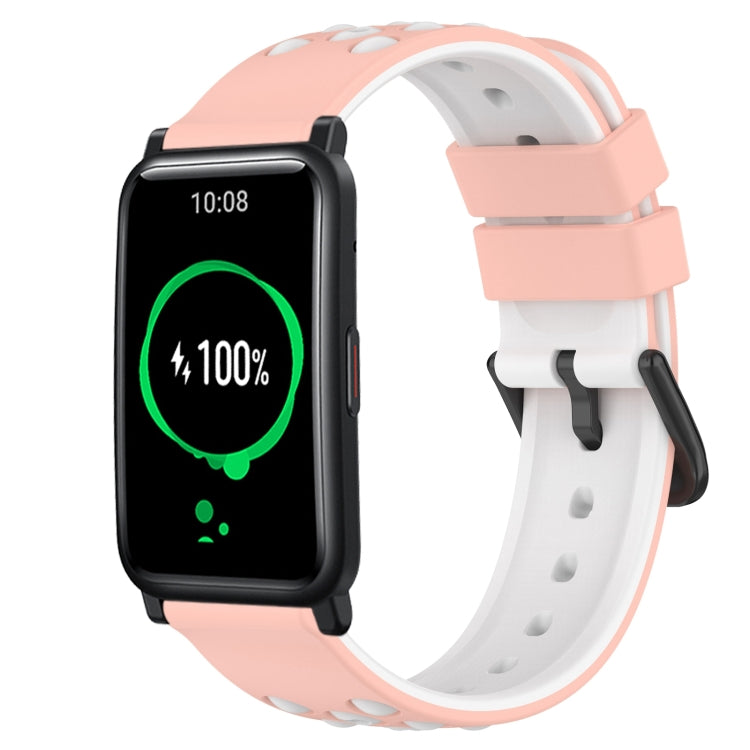 20mm Two-Color Porous Silicone Watch Band, For Honor Watch ES, For Honor Magic Watch2 42mm