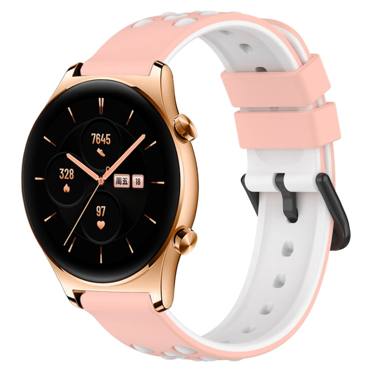 22mm Two-Color Porous Silicone Watch Band, For Honor Watch GS 3, For Honor Watch GS Pro, For Honor Magic Watch 2 46mm, For Honor Watch Dream