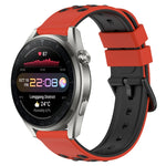 22mm Two-Color Porous Silicone Watch Band, For Huawei Watch 3 Pro New