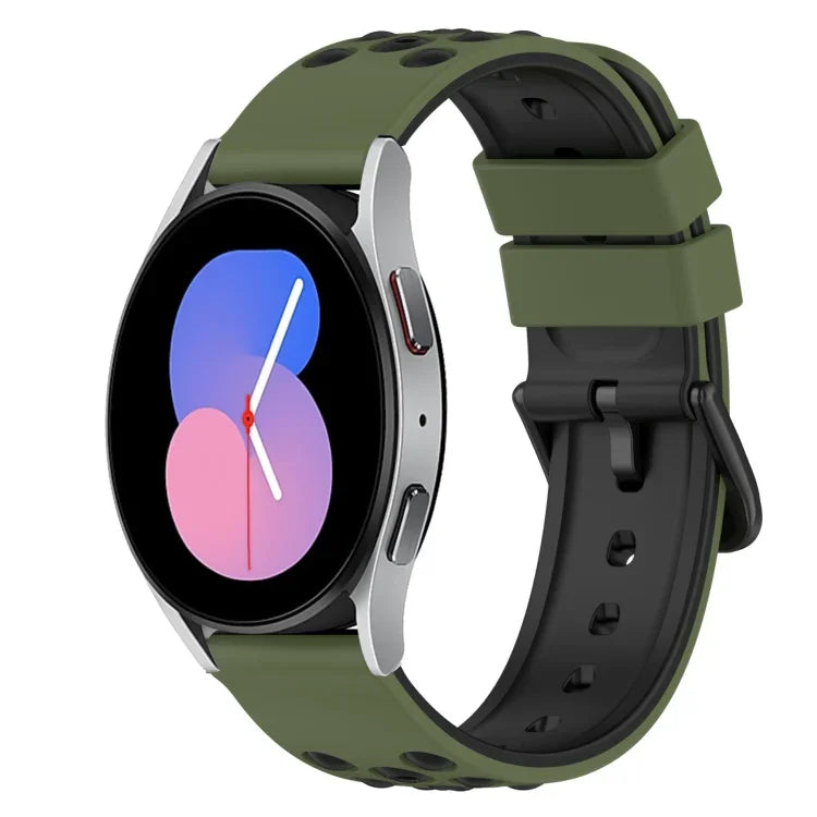 22mm Two-Color Porous Silicone Watch Band, For Samsung Galaxy Watch3 45mm, For Samsung Galaxy Watch 46mm, For Samsung Gear S3 Classic, For Samsung Gear S3 Frontier