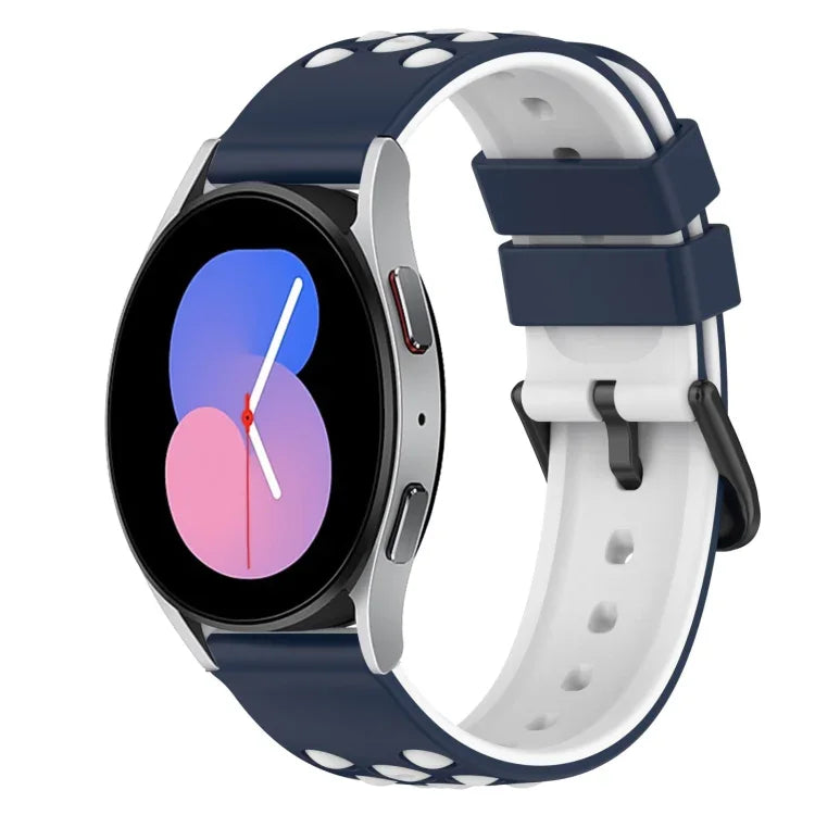22mm Two-Color Porous Silicone Watch Band, For Samsung Galaxy Watch3 45mm, For Samsung Galaxy Watch 46mm, For Samsung Gear S3 Classic, For Samsung Gear S3 Frontier