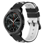 22mm Two-Color Porous Silicone Watch Band, For Samsung Galaxy Watch3 45mm, For Samsung Galaxy Watch 46mm, For Samsung Gear S3 Classic, For Samsung Gear S3 Frontier