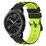 22mm Two-Color Porous Silicone Watch Band, For Samsung Galaxy Watch3 45mm, For Samsung Galaxy Watch 46mm, For Samsung Gear S3 Classic, For Samsung Gear S3 Frontier