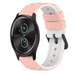 22mm Two-Color Silicone Watch Band, For Garmin Garminmove Style, For Garmin Forerunner 645 Music