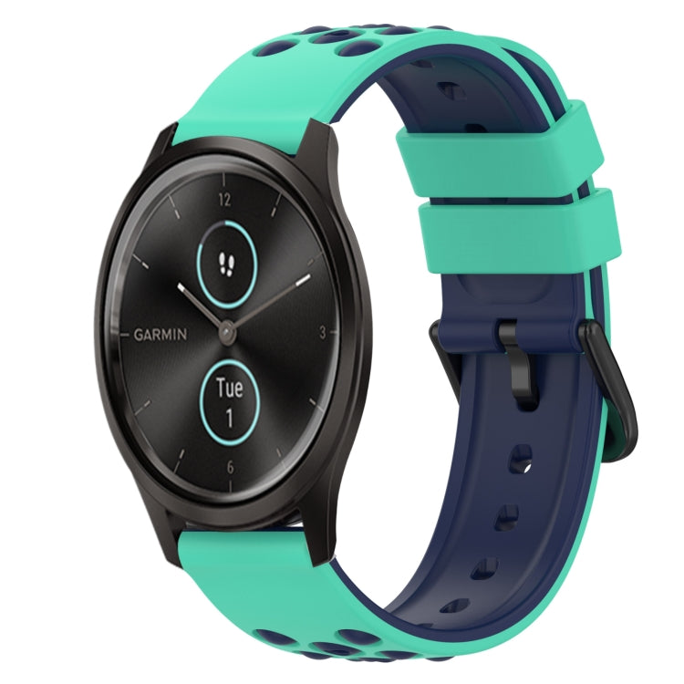 22mm Two-Color Silicone Watch Band, For Garmin Garminmove Style, For Garmin Forerunner 645 Music