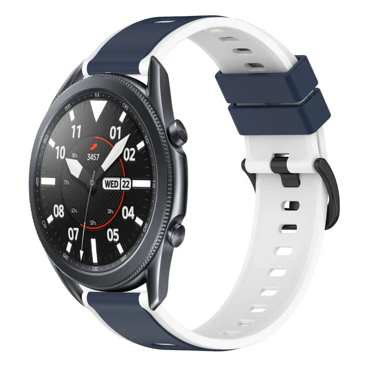 22mm Two-Color Silicone Watch Band, For Samsung Galaxy Watch3 45mm, For Samsung Galaxy Watch 46mm, For Samsung Gear S3 Classic, For Samsung Gear S3 Frontier