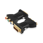 Conversor AV Componente Vídeo Áudio Dourado DVI-I 24+5 Macho para 3 RCA Dourados
