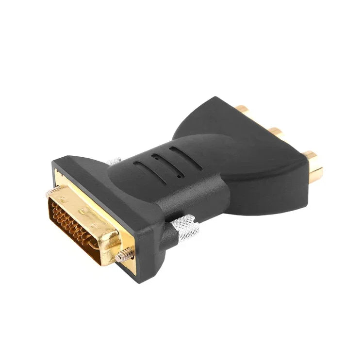 Conversor AV Componente Vídeo Áudio Dourado DVI-I 24+5 Macho para 3 RCA Dourados