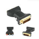 Conversor AV Componente Vídeo Áudio Dourado DVI-I 24+5 Macho para 3 RCA Dourados