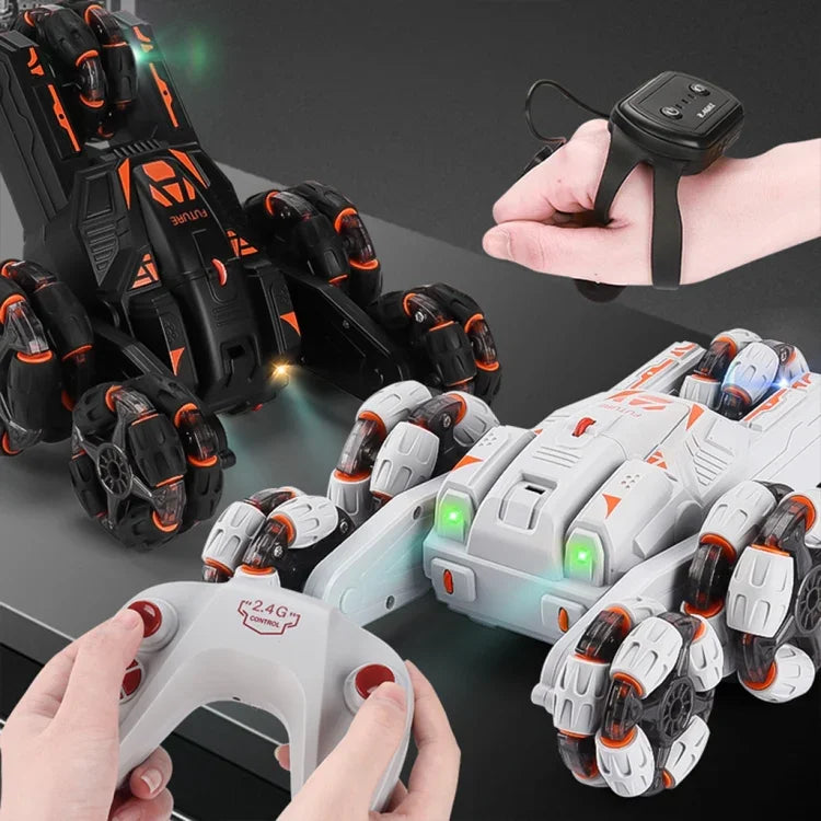 Carro de Acrobacias de Cinco Rodas com Braço Oscilante de 360 Graus 2.4G Carro RC Multifuncional MoFun, Controlo Simples, Controlo Duplo