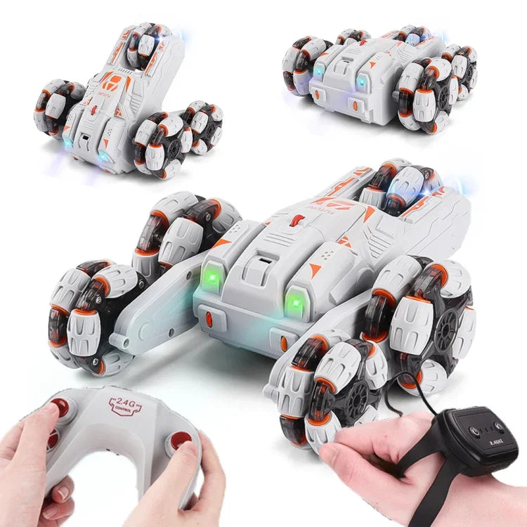 Carro de Acrobacias de Cinco Rodas com Braço Oscilante de 360 Graus 2.4G Carro RC Multifuncional MoFun, Controlo Simples, Controlo Duplo