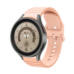 Pulseira de relógio em silicone com fivela de cor pura com padrão ondulado pontilhado, para Samsung Galaxy Watch 5 / 5 Pro, para Samsung Galaxy Watch 4