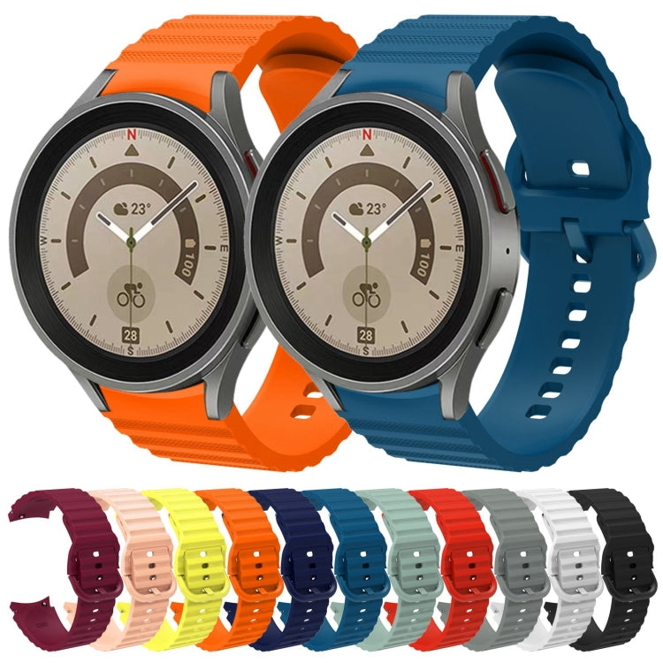 Pulseira de relógio em silicone com fivela de cor pura com padrão ondulado pontilhado, para Samsung Galaxy Watch 5 / 5 Pro, para Samsung Galaxy Watch 4