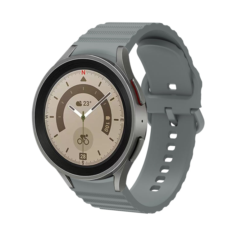 Pulseira de relógio em silicone com fivela de cor pura com padrão ondulado pontilhado, para Samsung Galaxy Watch 5 / 5 Pro, para Samsung Galaxy Watch 4