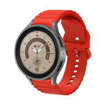 Pulseira de relógio em silicone com fivela de cor pura com padrão ondulado pontilhado, para Samsung Galaxy Watch 5 / 5 Pro, para Samsung Galaxy Watch 4