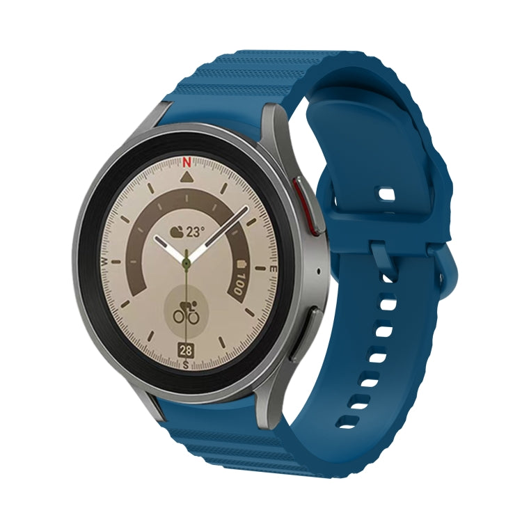 Pulseira de relógio em silicone com fivela de cor pura com padrão ondulado pontilhado, para Samsung Galaxy Watch 5 / 5 Pro, para Samsung Galaxy Watch 4