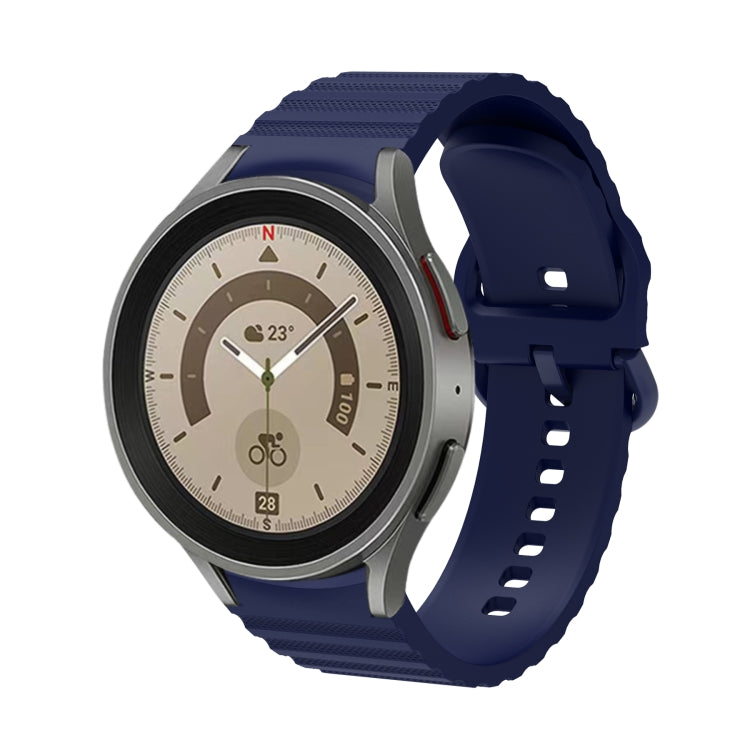 Pulseira de relógio em silicone com fivela de cor pura com padrão ondulado pontilhado, para Samsung Galaxy Watch 5 / 5 Pro, para Samsung Galaxy Watch 4