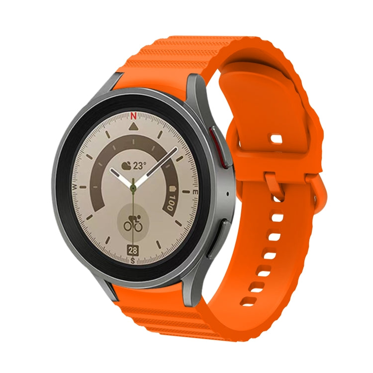 Pulseira de relógio em silicone com fivela de cor pura com padrão ondulado pontilhado, para Samsung Galaxy Watch 5 / 5 Pro, para Samsung Galaxy Watch 4