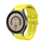 Pulseira de relógio em silicone com fivela de cor pura com padrão ondulado pontilhado, para Samsung Galaxy Watch 5 / 5 Pro, para Samsung Galaxy Watch 4